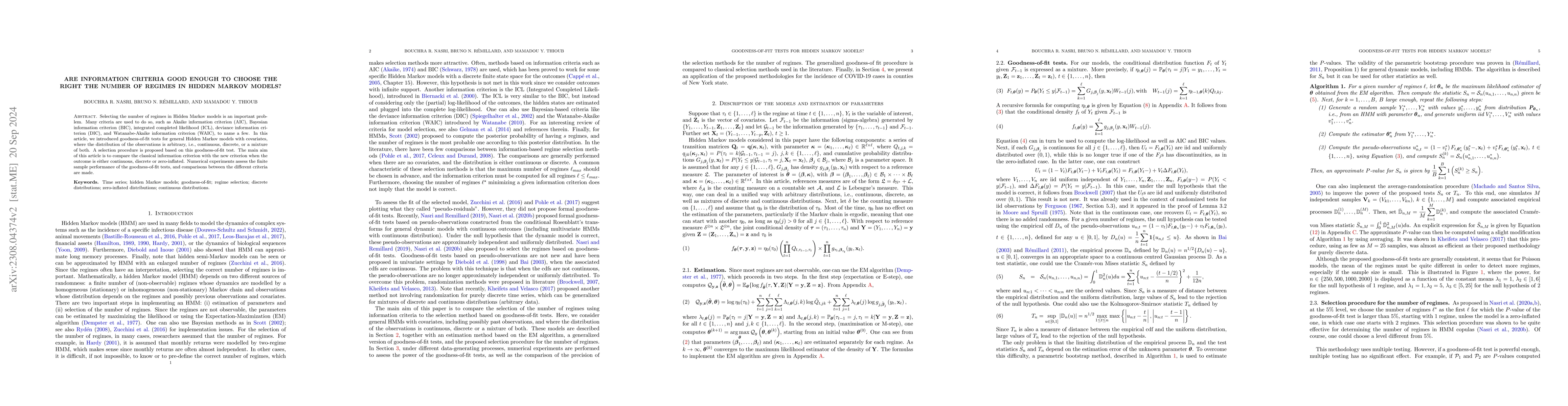 Thumbnail for Are Information criteria good enough to choose the right the number of
  regimes in Hidden Markov Models?