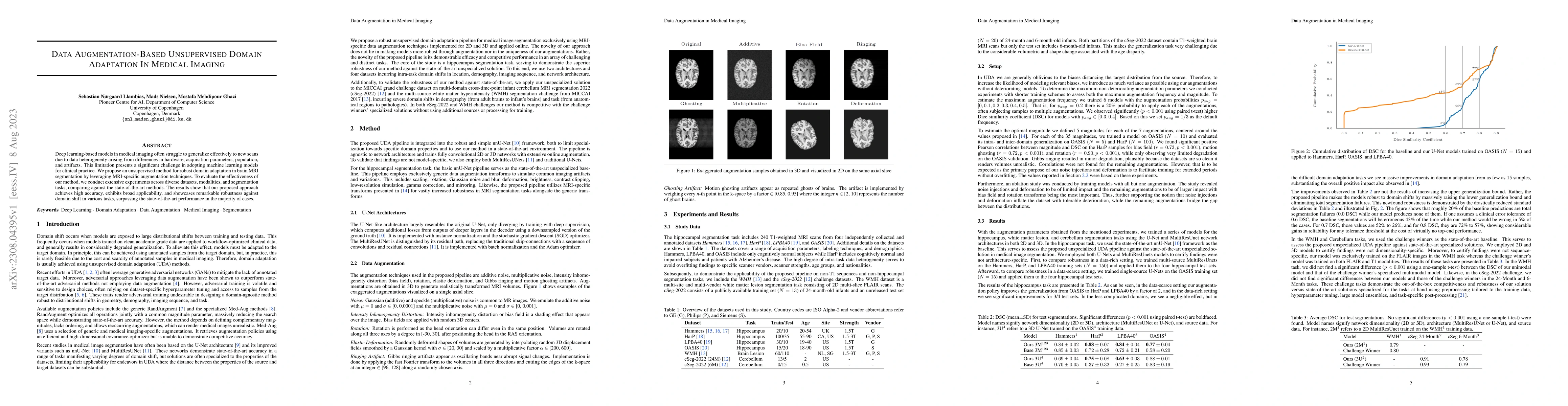 Thumbnail for Data Augmentation-Based Unsupervised Domain Adaptation In Medical
  Imaging