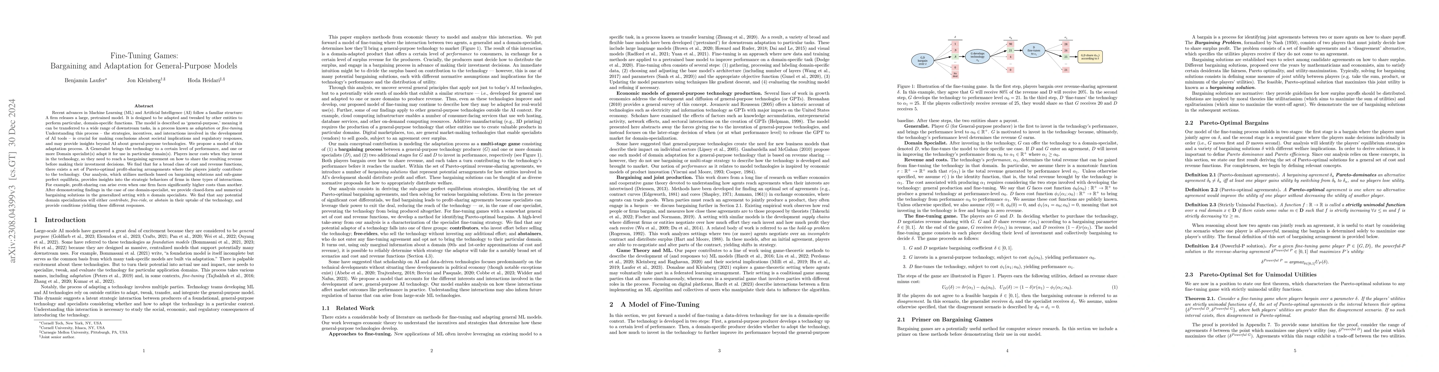 Thumbnail for Fine-Tuning Games: Bargaining and Adaptation for General-Purpose Models