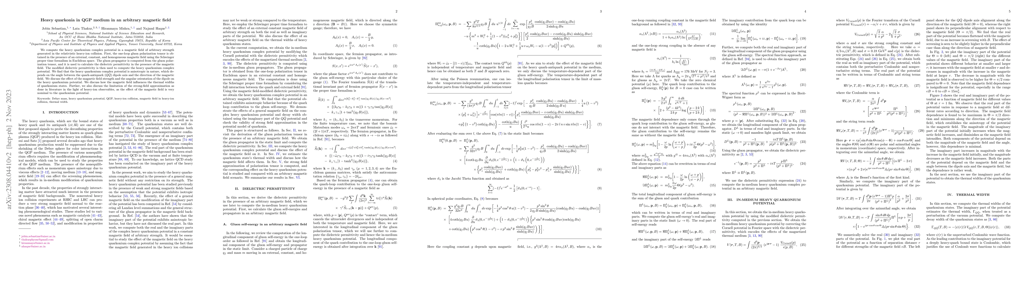 Thumbnail for Heavy quarkonia in QGP medium in an arbitrary magnetic field