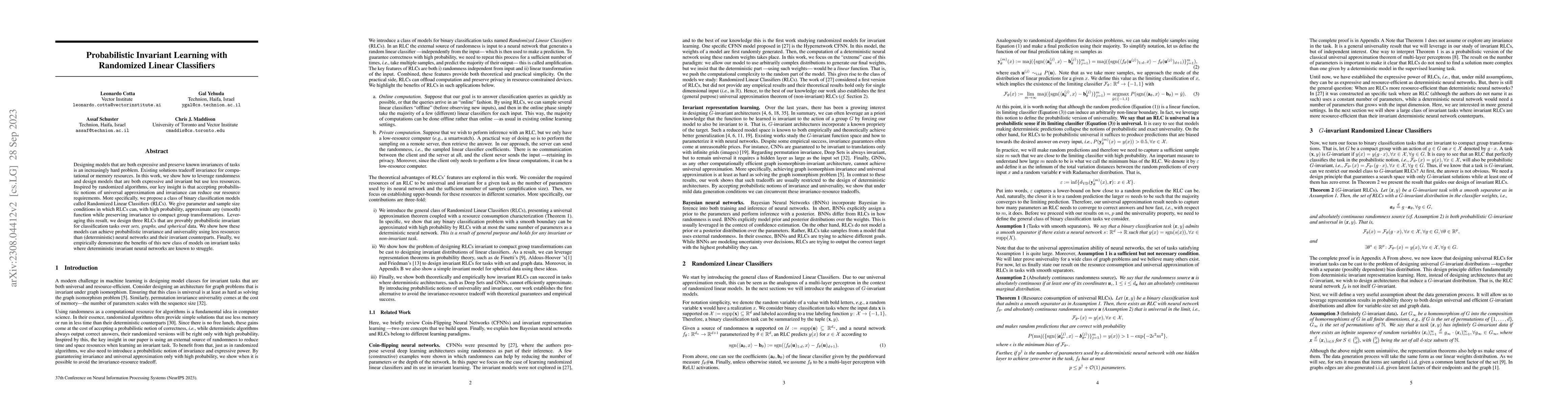 Thumbnail for Probabilistic Invariant Learning with Randomized Linear Classifiers