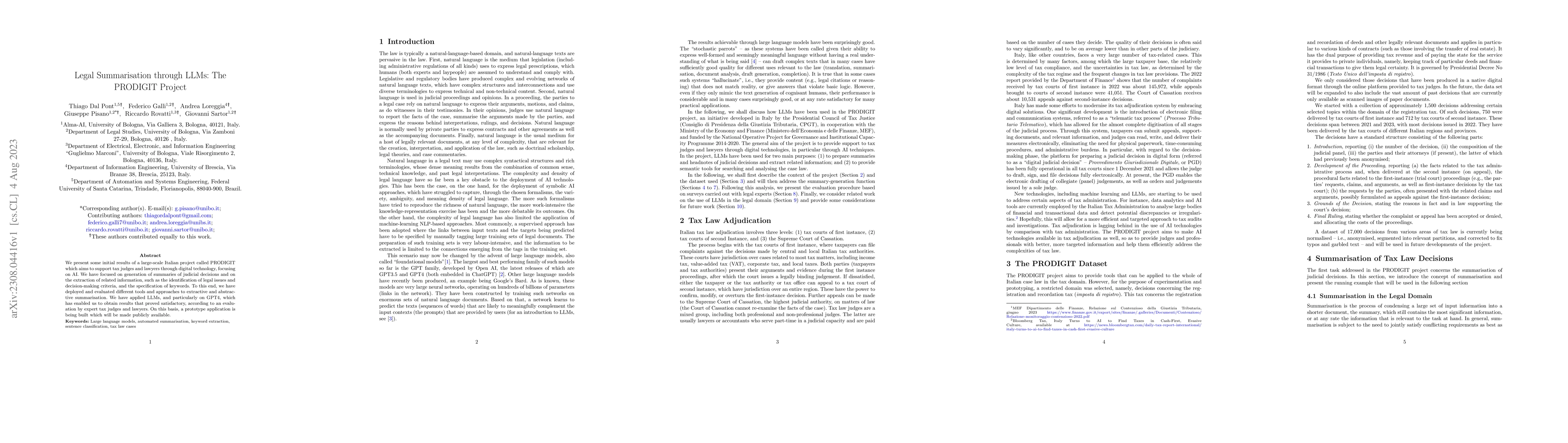 Thumbnail for Legal Summarisation through LLMs: The PRODIGIT Project