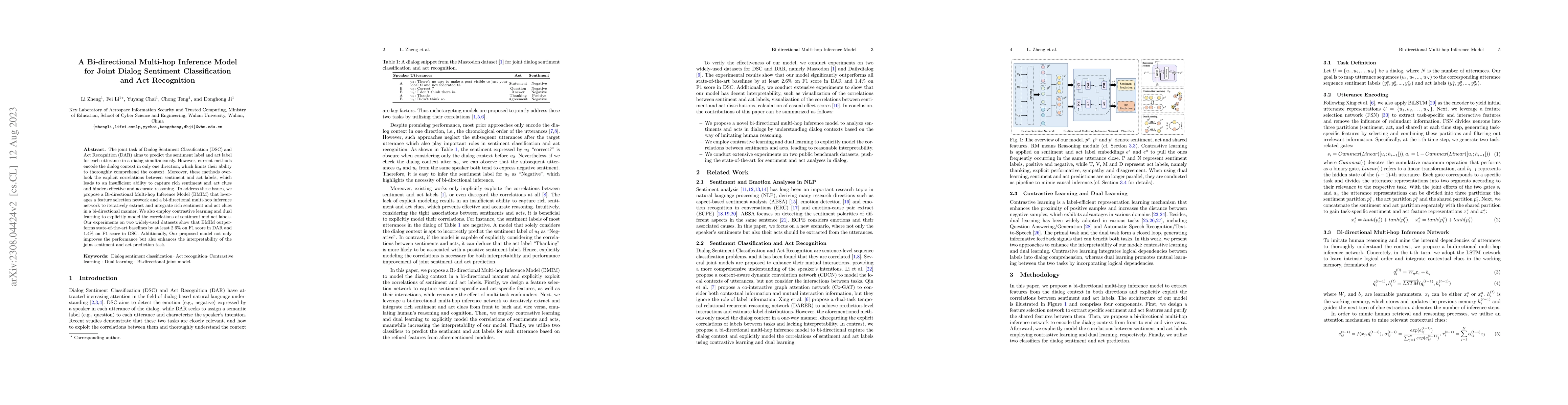 Thumbnail for A Bi-directional Multi-hop Inference Model for Joint Dialog Sentiment
  Classification and Act Recognition