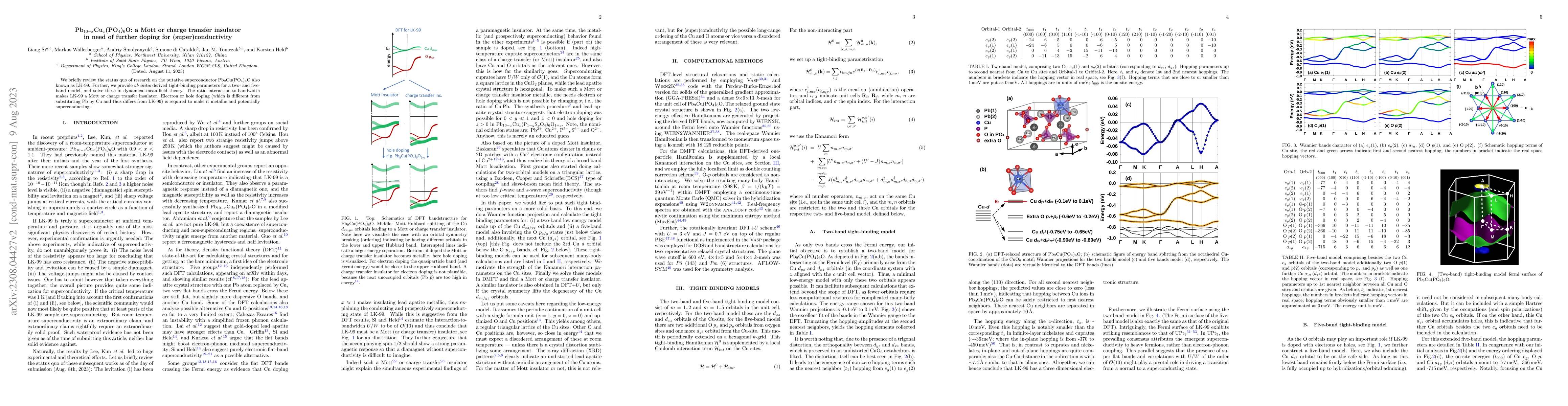 Thumbnail for Pb$_{10-x}$Cu$_x$(PO$_4$)$_6$O: a Mott or charge transfer insulator in
  need of further doping for (super)conductivity