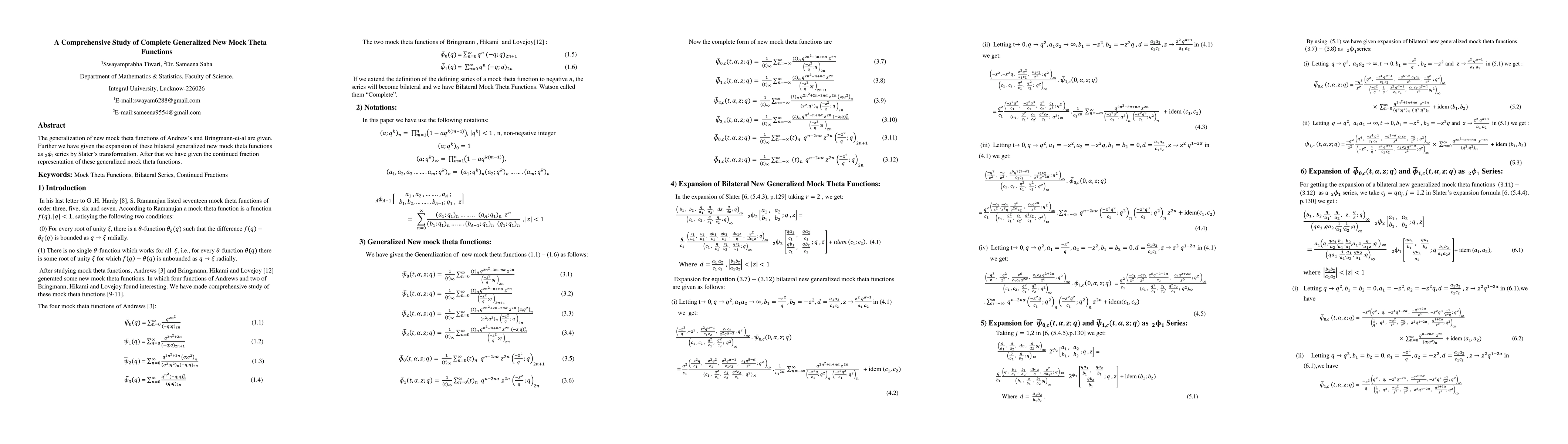 Thumbnail for A Comprehensive Study of Complete Generalized New Mock Theta Functions