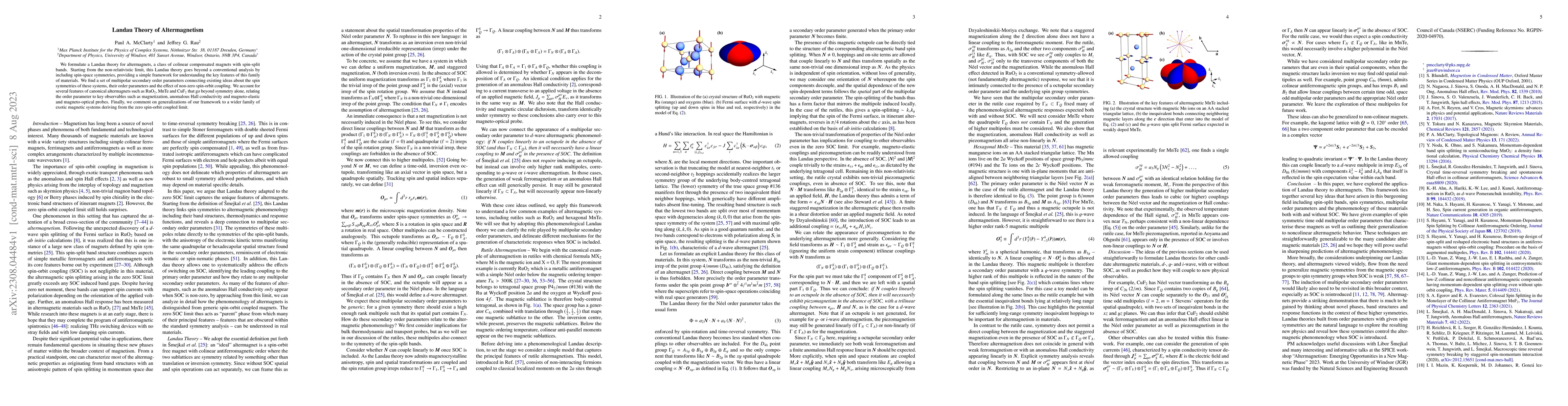 Thumbnail for Landau Theory of Altermagnetism