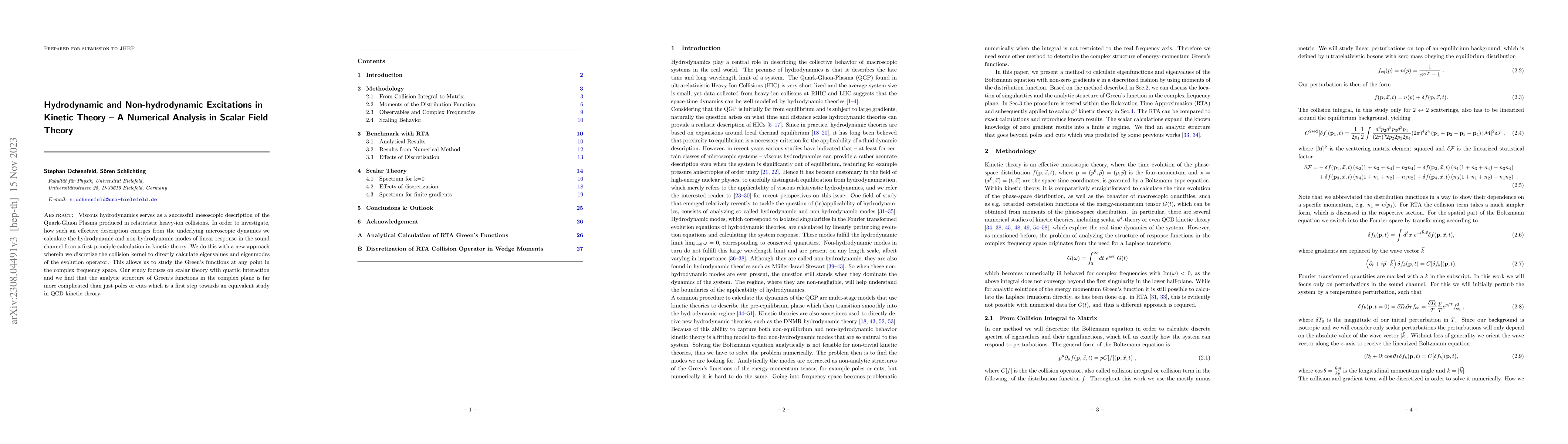 Thumbnail for Hydrodynamic and Non-hydrodynamic Excitations in Kinetic Theory -- A
  Numerical Analysis in Scalar Field Theory