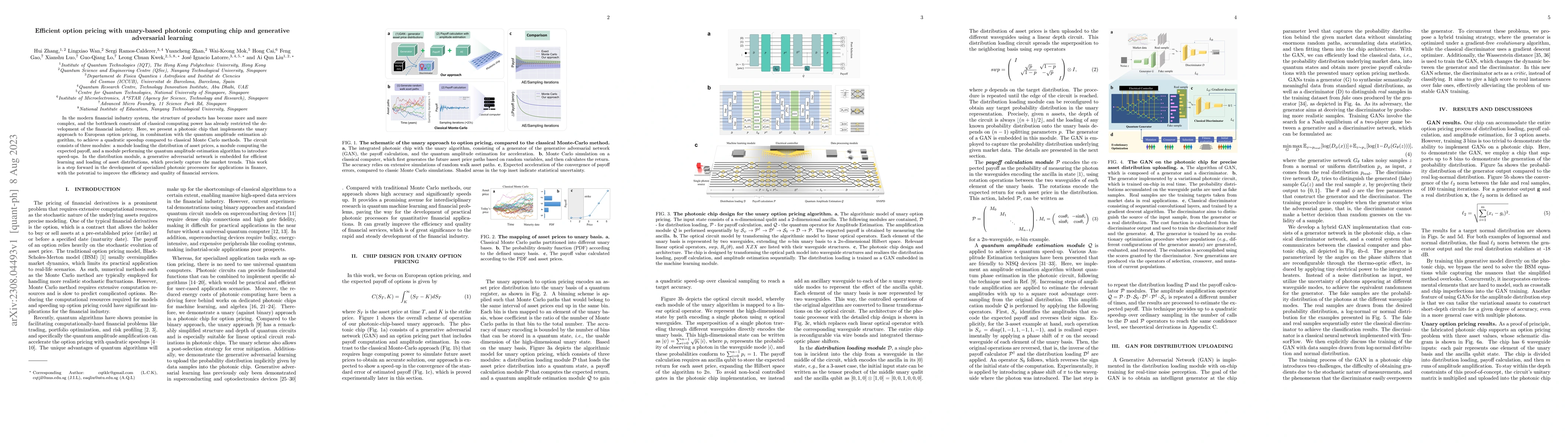 Thumbnail for Efficient option pricing with unary-based photonic computing chip and
  generative adversarial learning