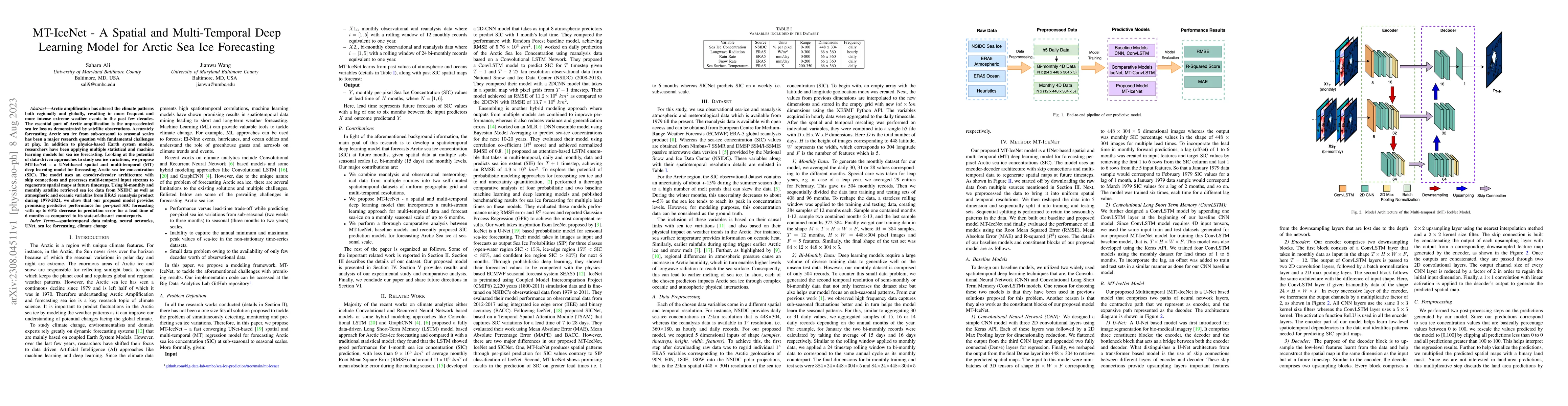 Thumbnail for MT-IceNet -- A Spatial and Multi-Temporal Deep Learning Model for Arctic
  Sea Ice Forecasting