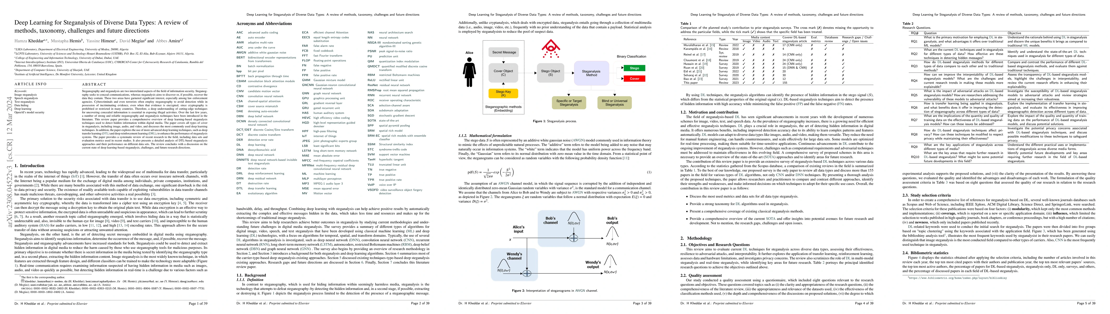 Thumbnail for Deep Learning for Steganalysis of Diverse Data Types: A review of
  methods, taxonomy, challenges and future directions