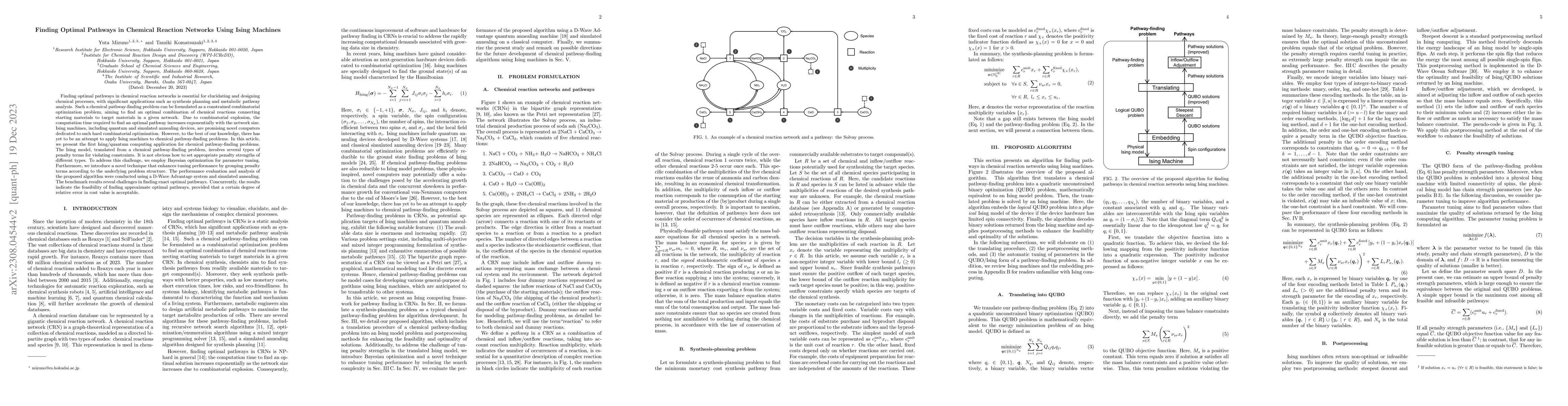 Thumbnail for Finding Optimal Pathways in Chemical Reaction Networks Using Ising
  Machines