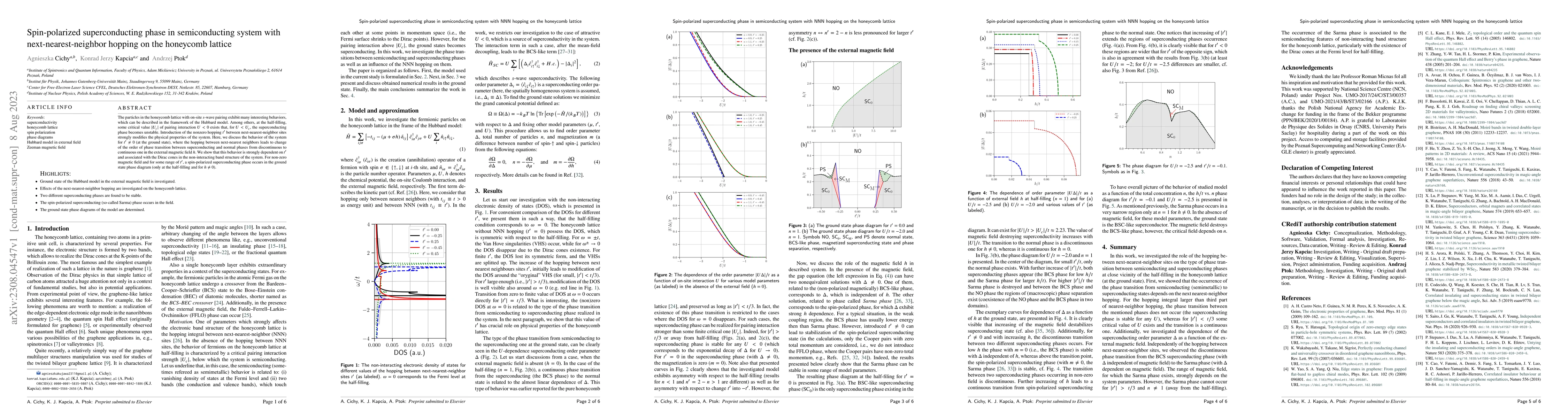 Thumbnail for Spin-polarized superconducting phase in semiconducting system with
  next-nearest-neighbor hopping on the honeycomb lattice