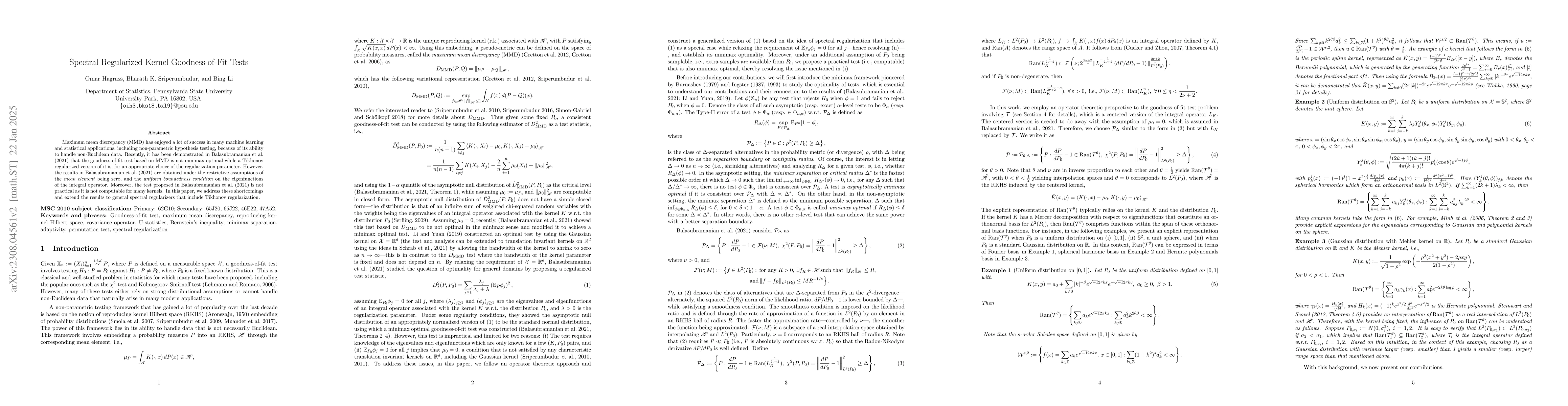 Thumbnail for Spectral Regularized Kernel Goodness-of-Fit Tests