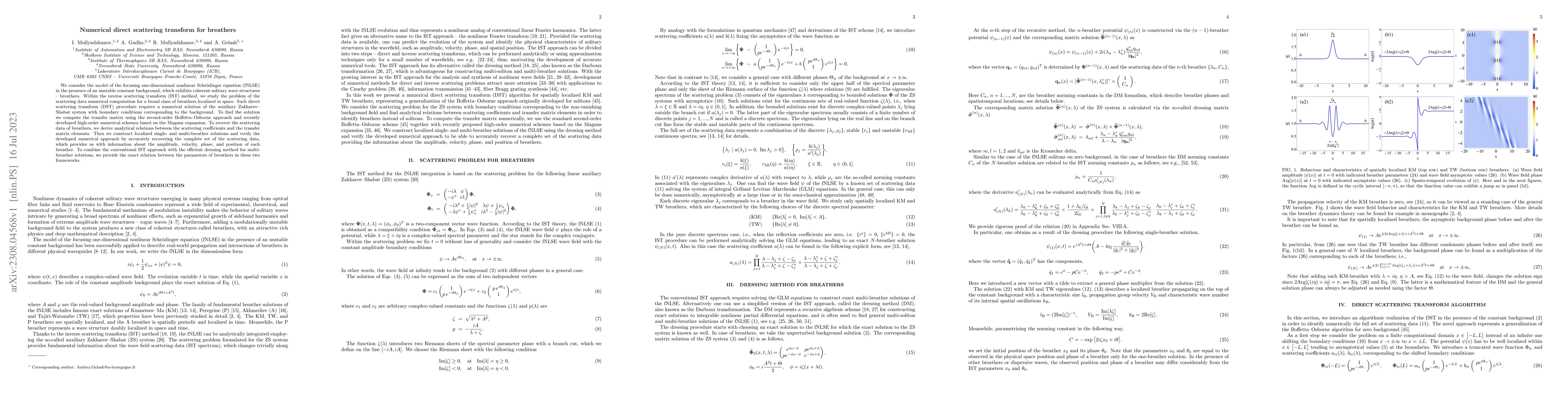 Thumbnail for Numerical direct scattering transform for breathers