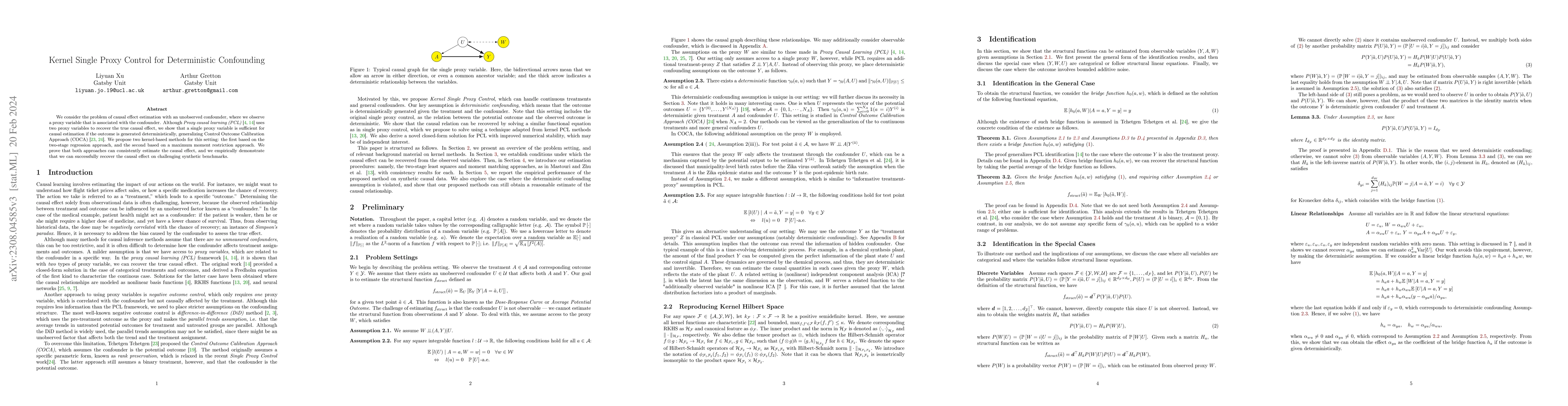 Thumbnail for Kernel Single Proxy Control for Deterministic Confounding