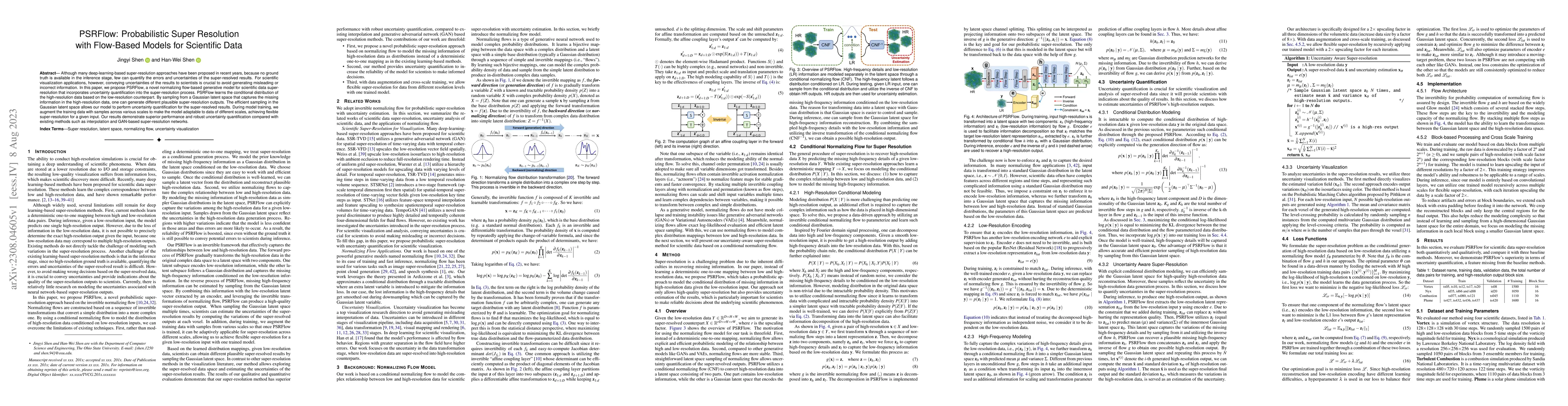 Thumbnail for PSRFlow: Probabilistic Super Resolution with Flow-Based Models for
  Scientific Data