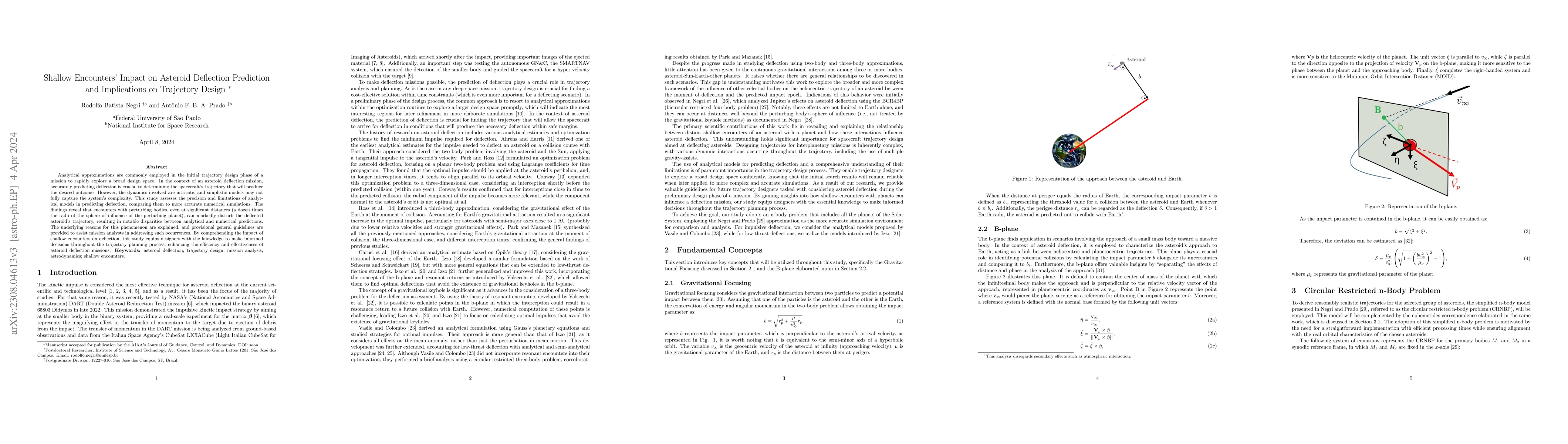 Thumbnail for Shallow Encounters' Impact on Asteroid Deflection Prediction and
  Implications on Trajectory Design
