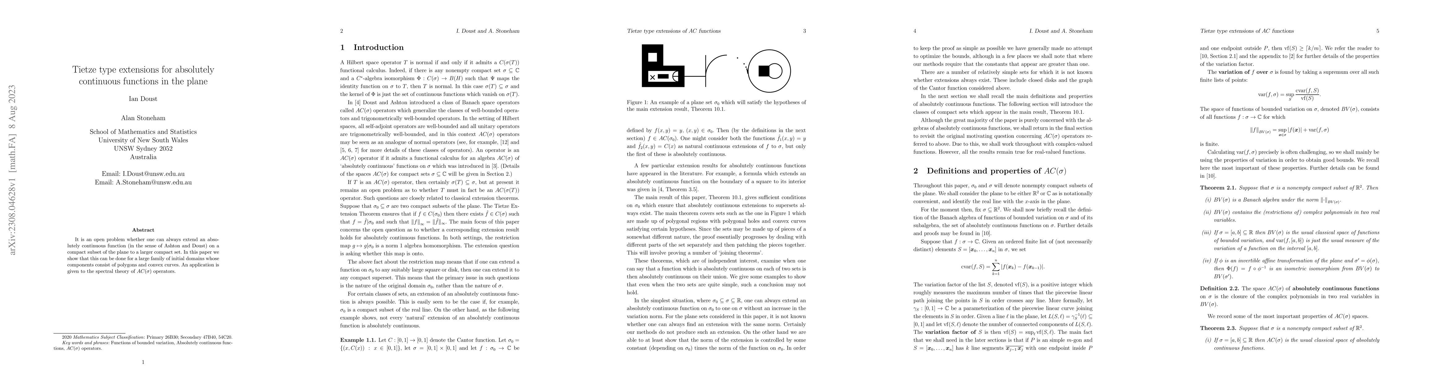 Thumbnail for Tietze type extensions for absolutely continuous functions in the plane