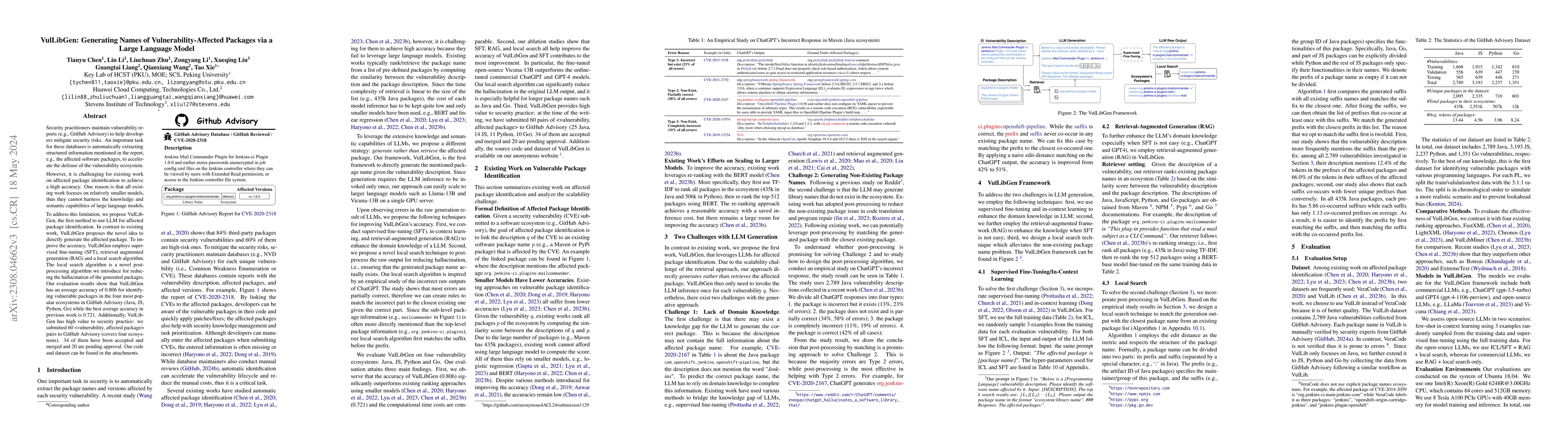 Thumbnail for VulLibGen: Generating Names of Vulnerability-Affected Packages via a
  Large Language Model