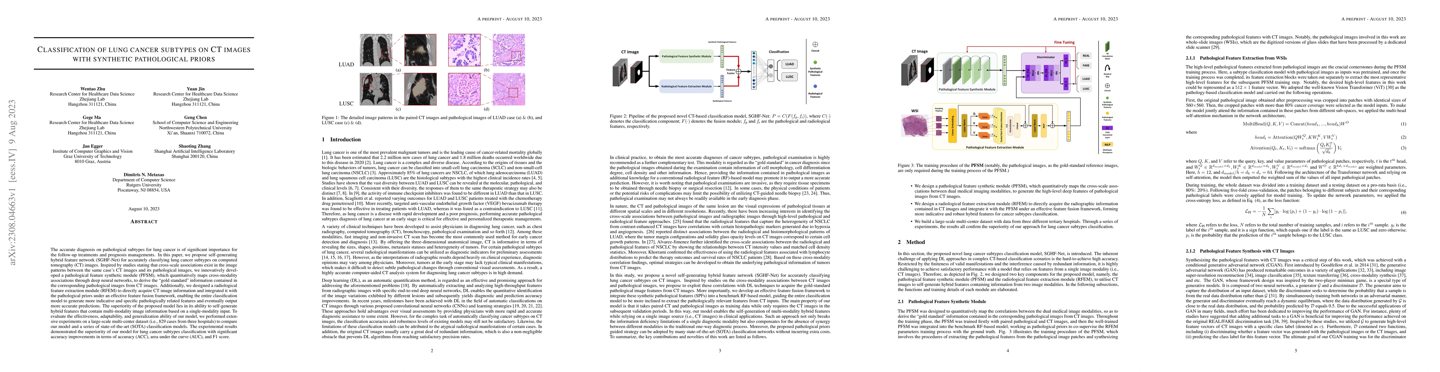 Thumbnail for Classification of lung cancer subtypes on CT images with synthetic
  pathological priors