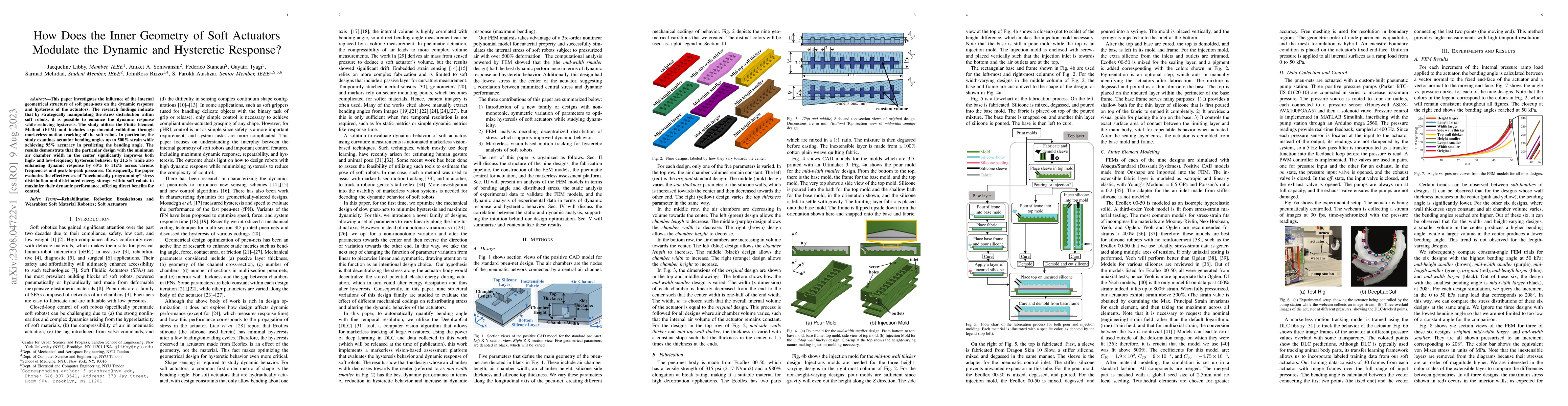 Thumbnail for How Does the Inner Geometry of Soft Actuators Modulate the Dynamic and
  Hysteretic Response?