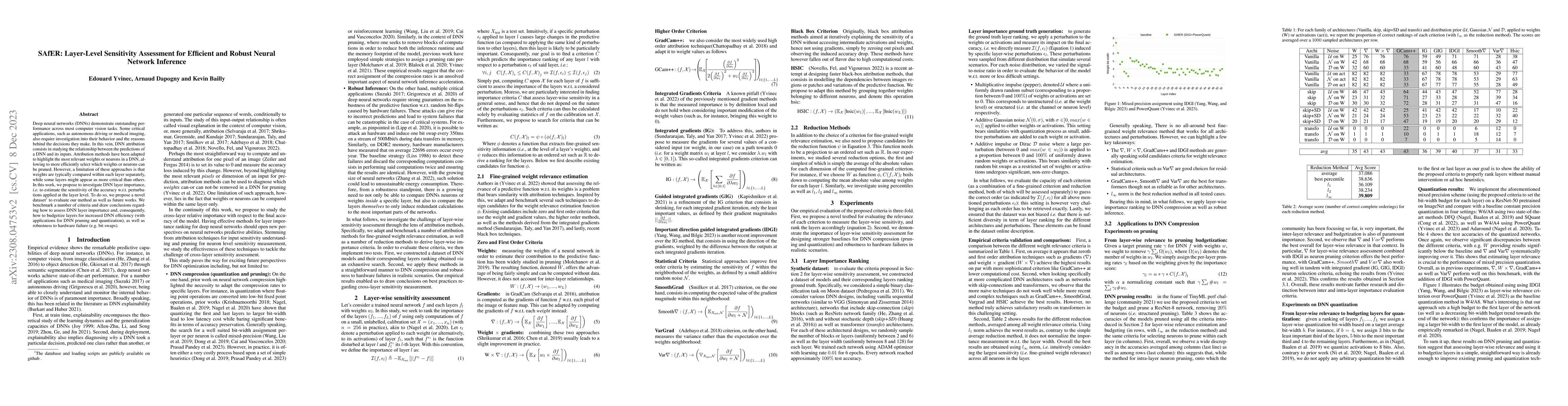 Thumbnail for SAfER: Layer-Level Sensitivity Assessment for Efficient and Robust
  Neural Network Inference