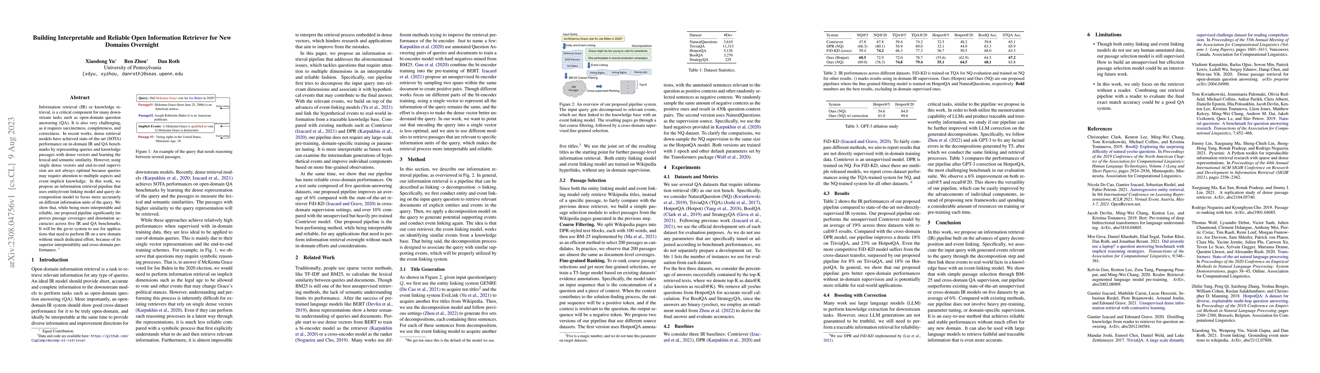 Thumbnail for Building Interpretable and Reliable Open Information Retriever for New
  Domains Overnight