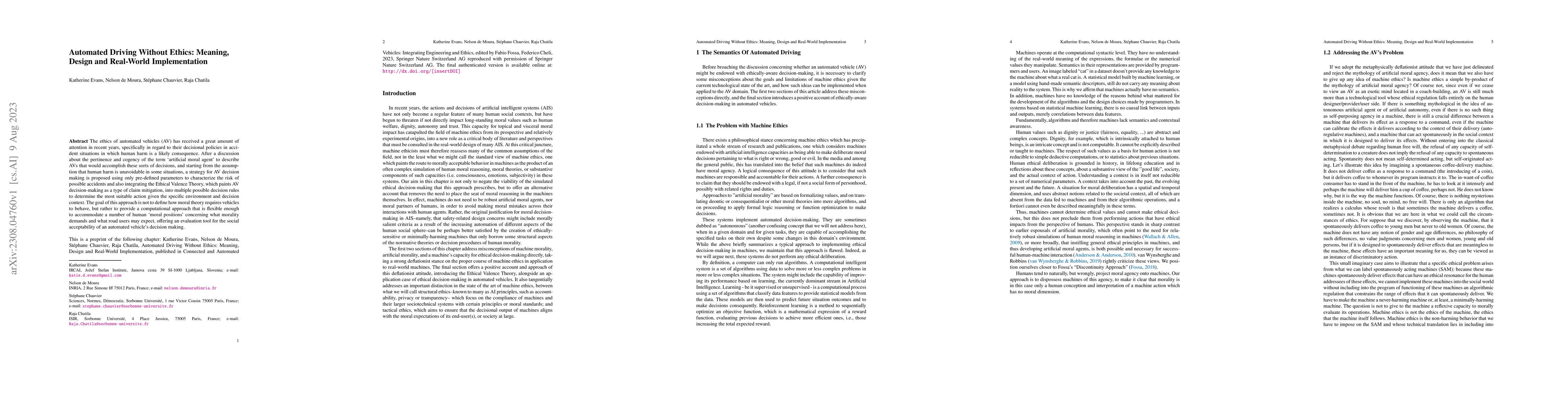 Thumbnail for Automated Driving Without Ethics: Meaning, Design and Real-World
  Implementation