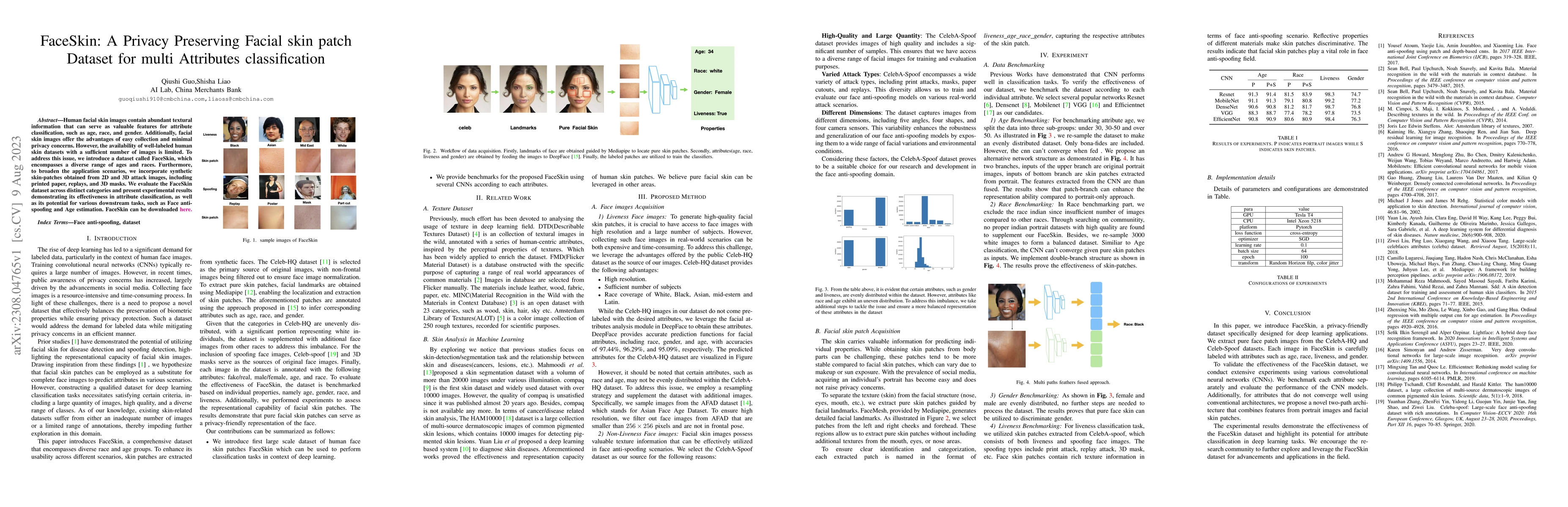 Thumbnail for FaceSkin: A Privacy Preserving Facial skin patch Dataset for multi
  Attributes classification