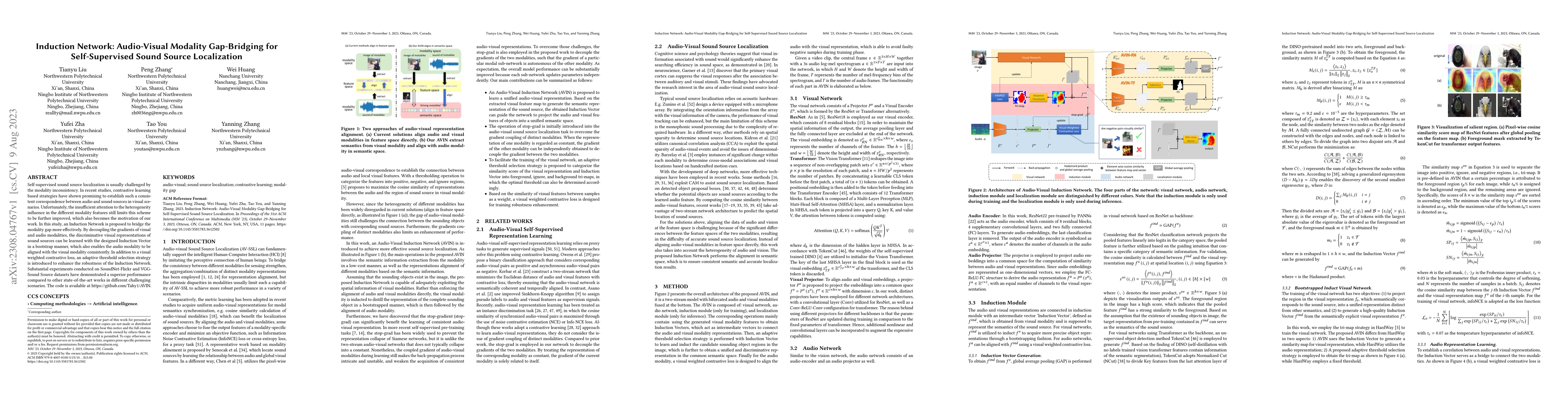 Thumbnail for Induction Network: Audio-Visual Modality Gap-Bridging for
  Self-Supervised Sound Source Localization