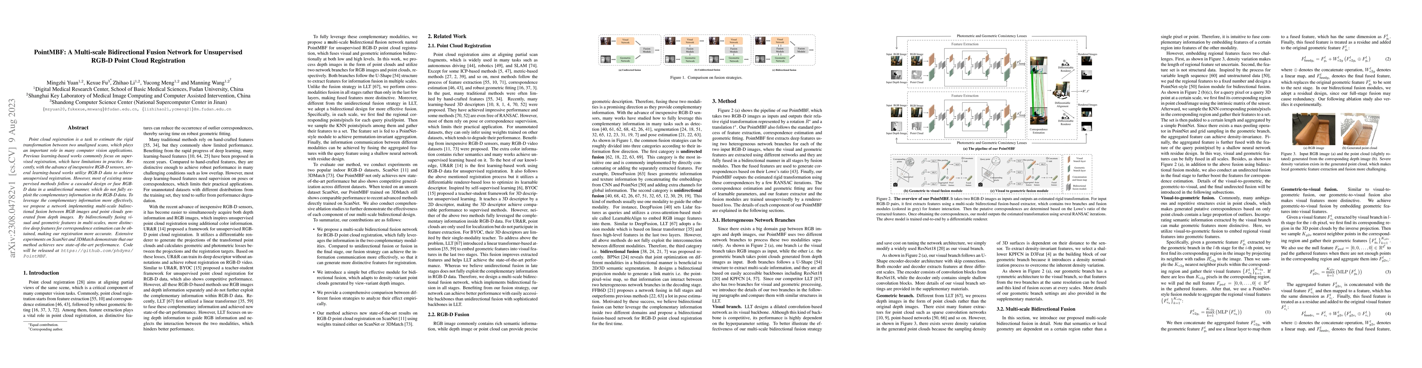 Thumbnail for PointMBF: A Multi-scale Bidirectional Fusion Network for Unsupervised
  RGB-D Point Cloud Registration