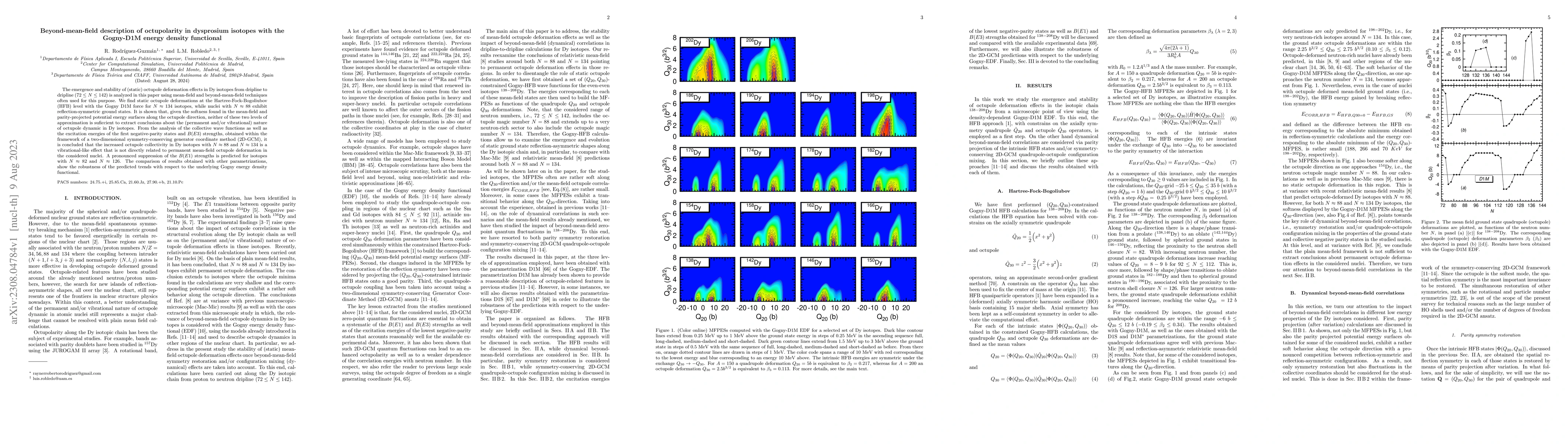 Thumbnail for Beyond-mean-field description of octupolarity in dysprosium isotopes
  with the Gogny-D1M energy density functional