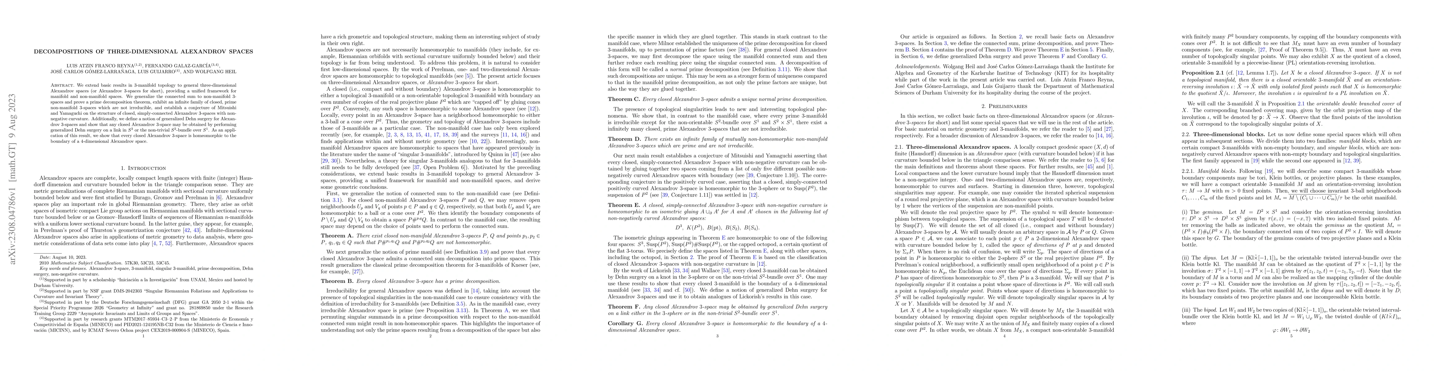 Thumbnail for Decompositions of three-dimensional Alexandrov spaces