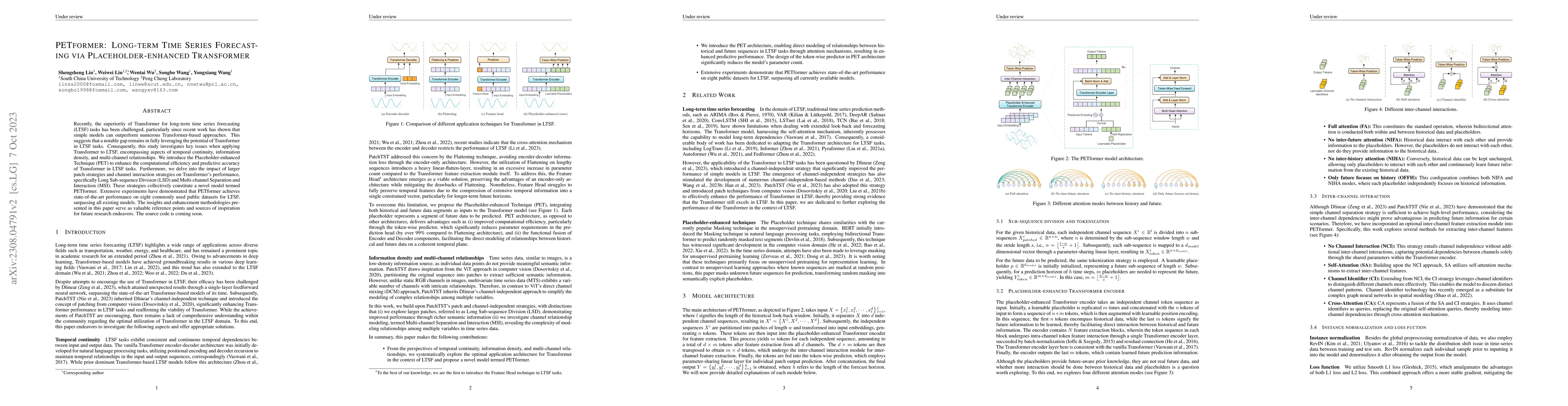 Thumbnail for PETformer: Long-term Time Series Forecasting via Placeholder-enhanced
  Transformer