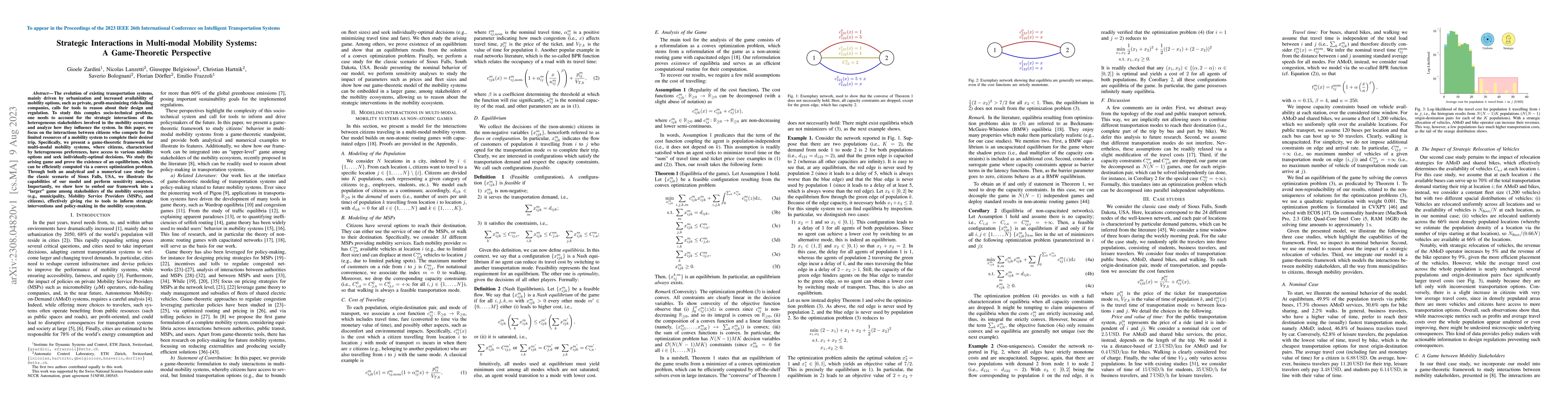 Thumbnail for Strategic Interactions in Multi-modal Mobility Systems: A Game-Theoretic
  Perspective
