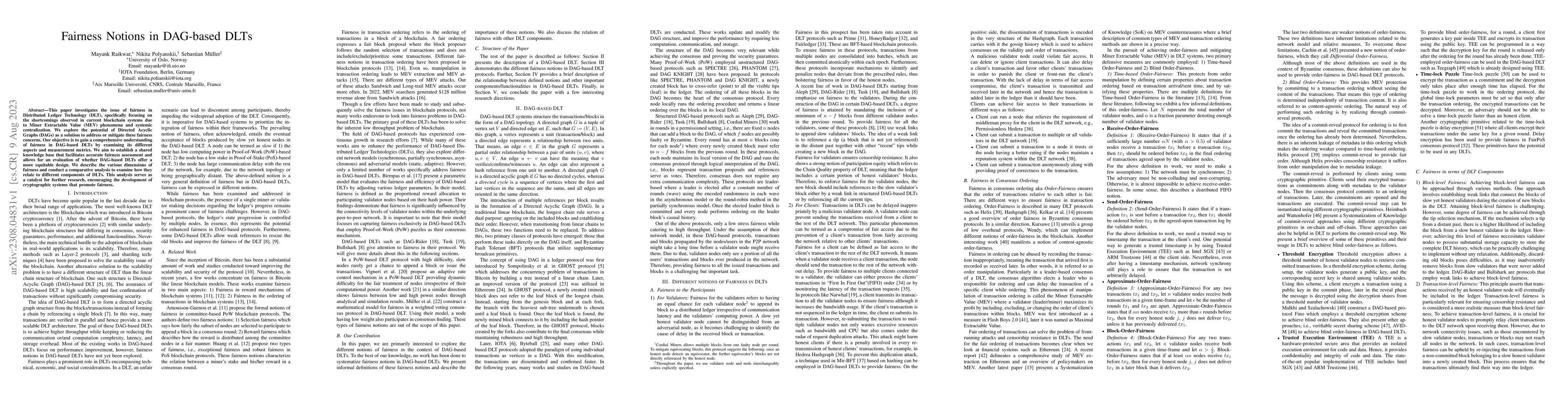 Thumbnail for Fairness Notions in DAG-based DLTs
