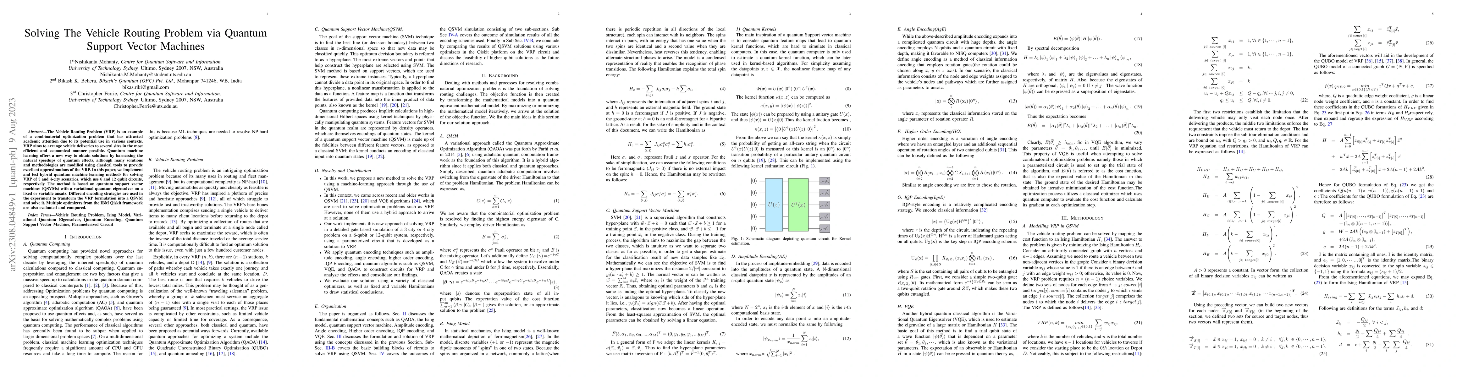 Thumbnail for Solving The Vehicle Routing Problem via Quantum Support Vector Machines
