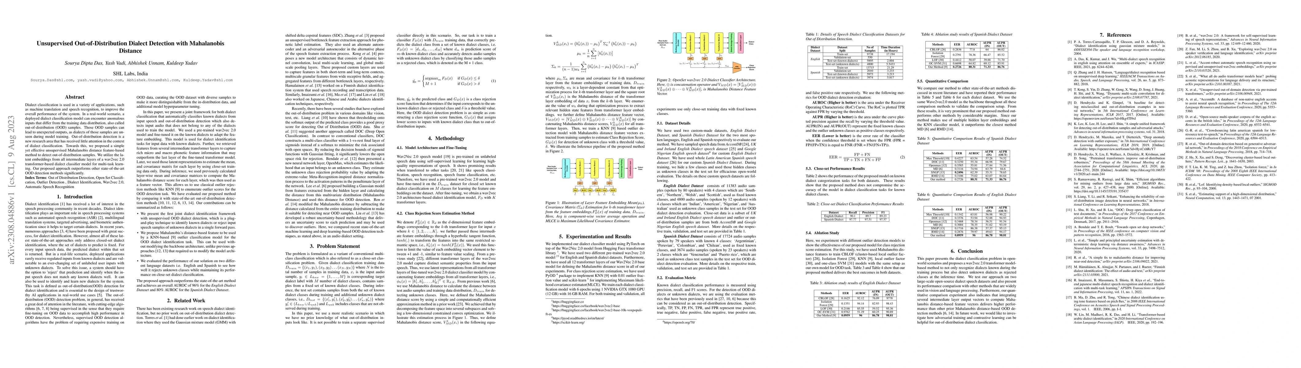 Thumbnail for Unsupervised Out-of-Distribution Dialect Detection with Mahalanobis
  Distance