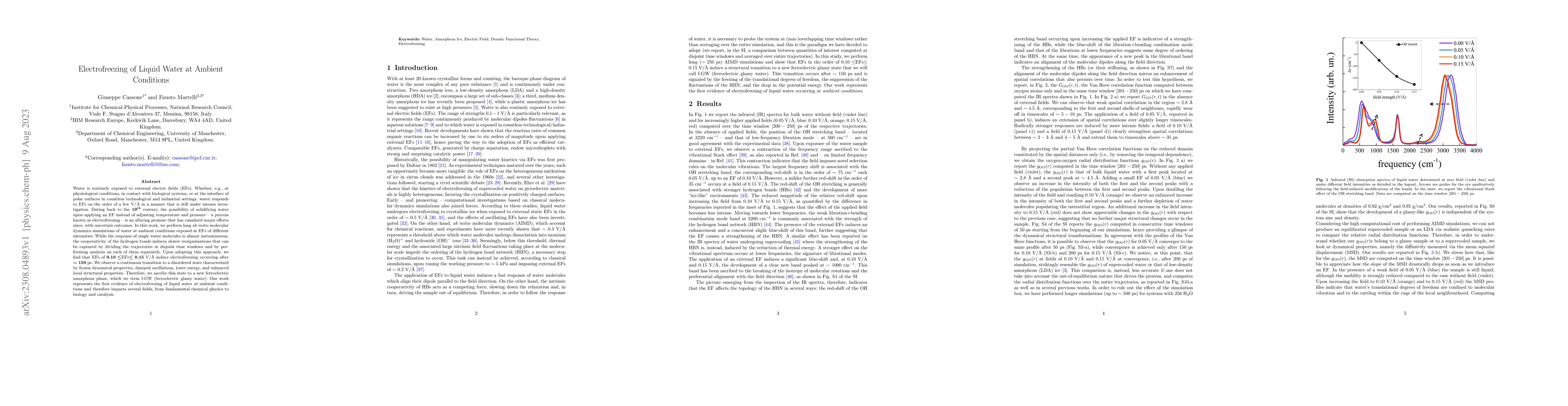 Thumbnail for Electrofreezing of Liquid Water at Ambient Conditions