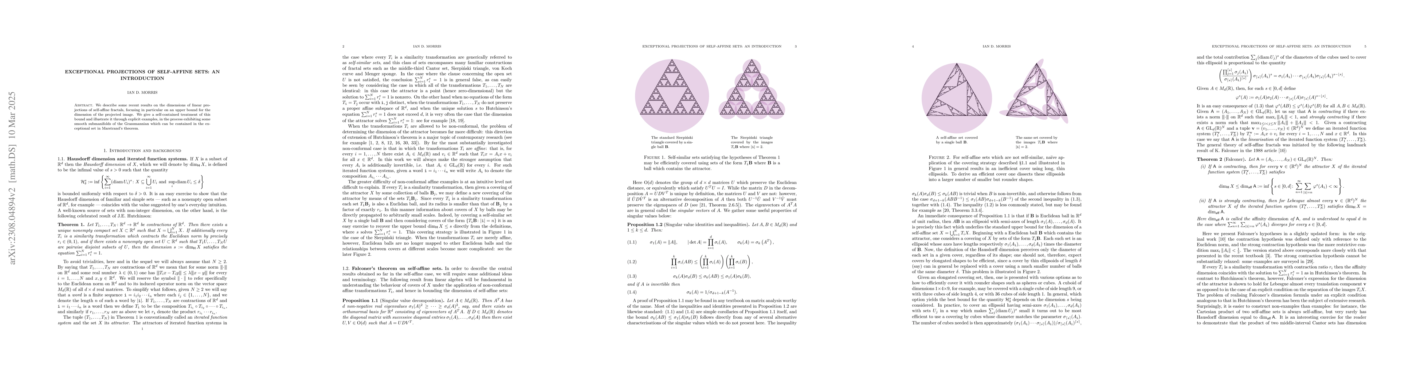 Thumbnail for Exceptional projections of self-affine sets with strong irreducibility