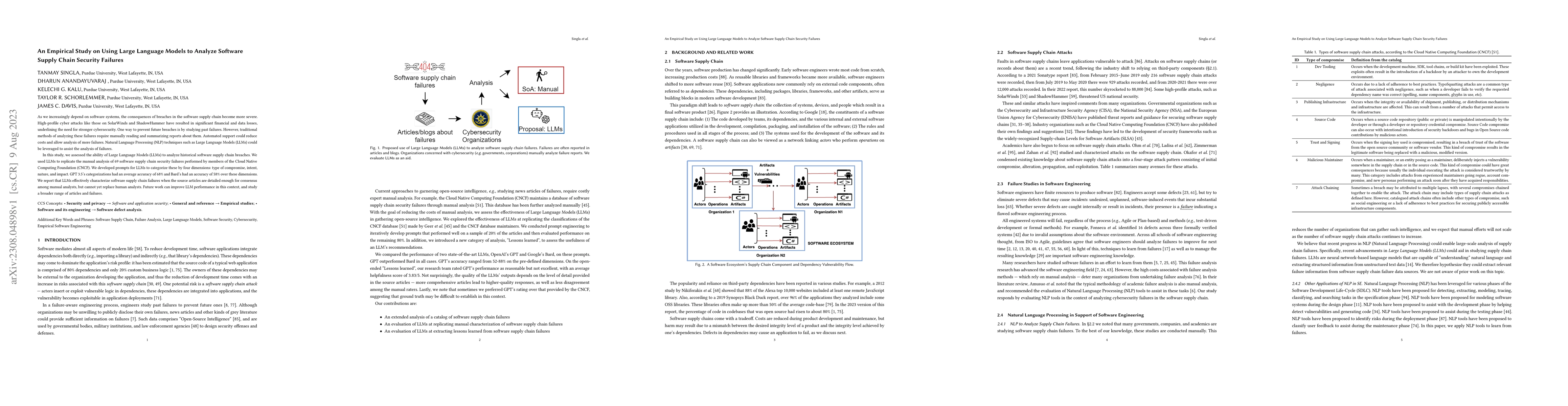 Thumbnail for An Empirical Study on Using Large Language Models to Analyze Software
  Supply Chain Security Failures