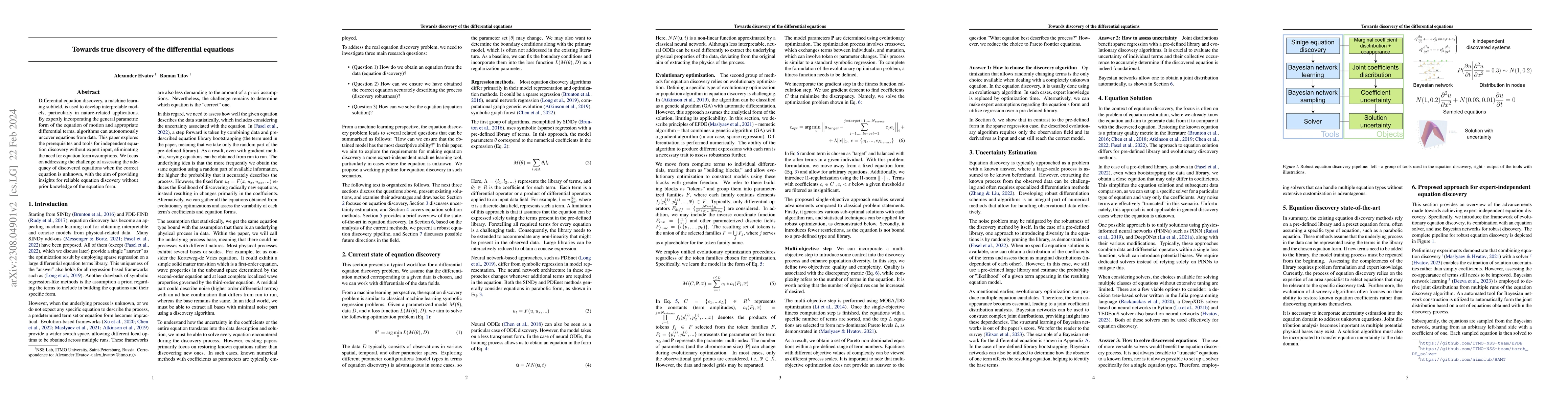 Thumbnail for Towards true discovery of the differential equations