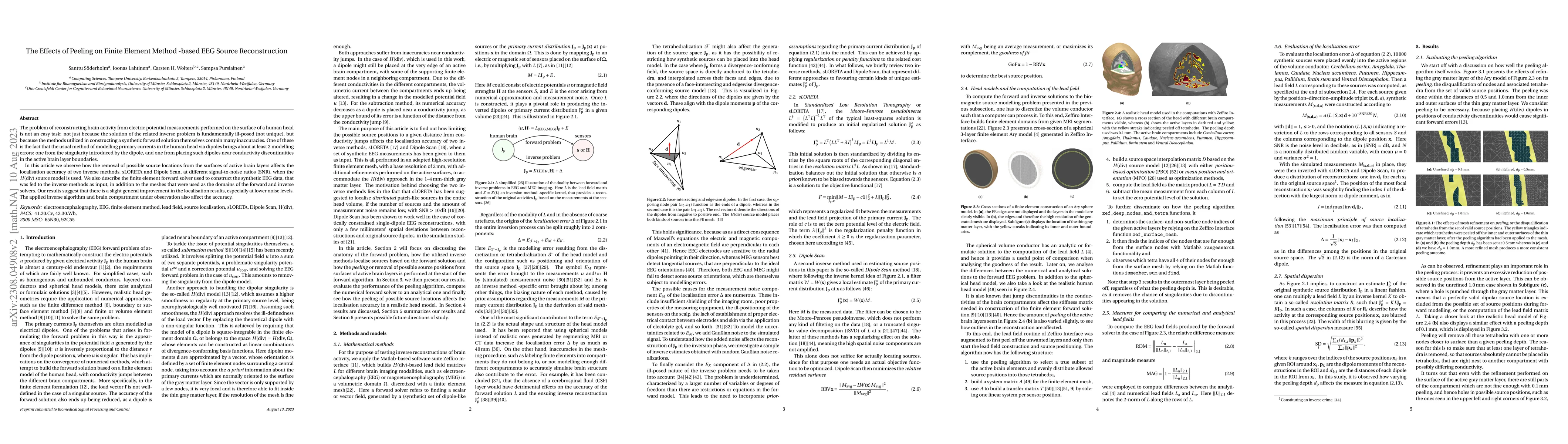 Thumbnail for The Effects of Peeling on Finite Element Method -based EEG Source
  Reconstruction