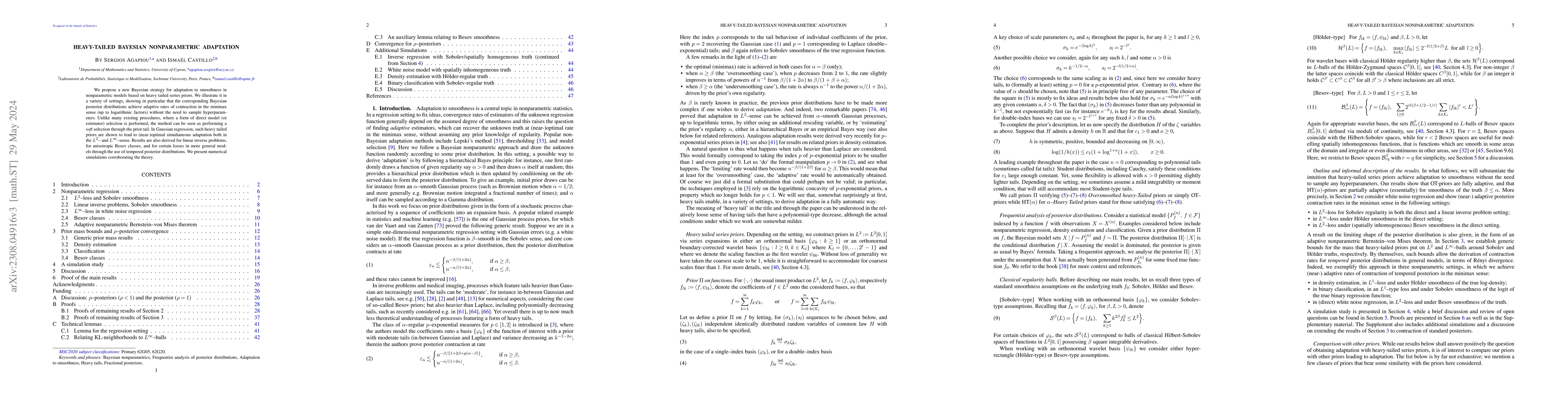 Thumbnail for Heavy-tailed Bayesian nonparametric adaptation
