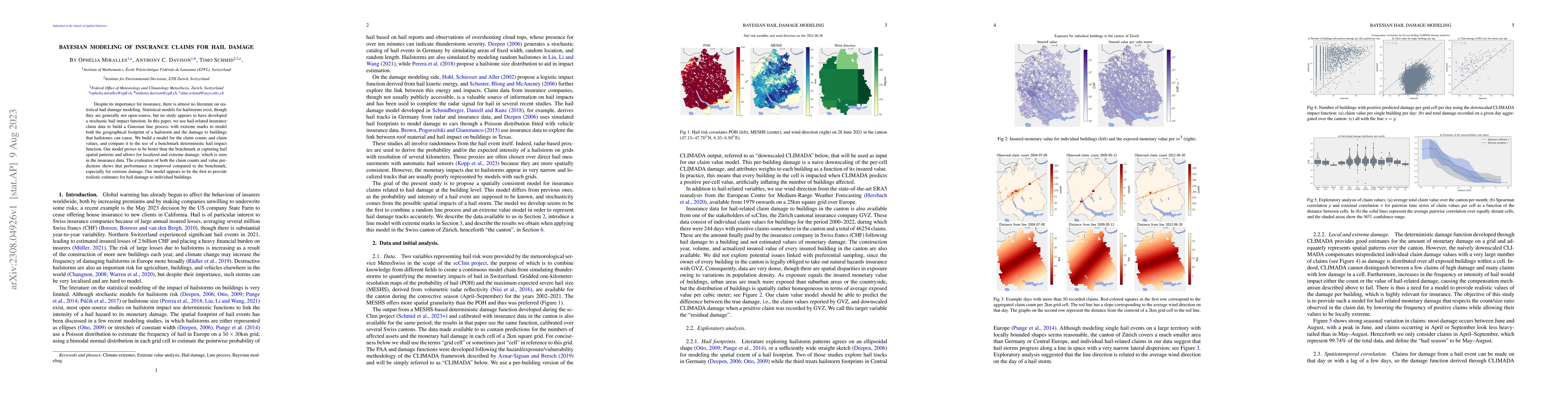 Thumbnail for Bayesian modeling of insurance claims for hail damage