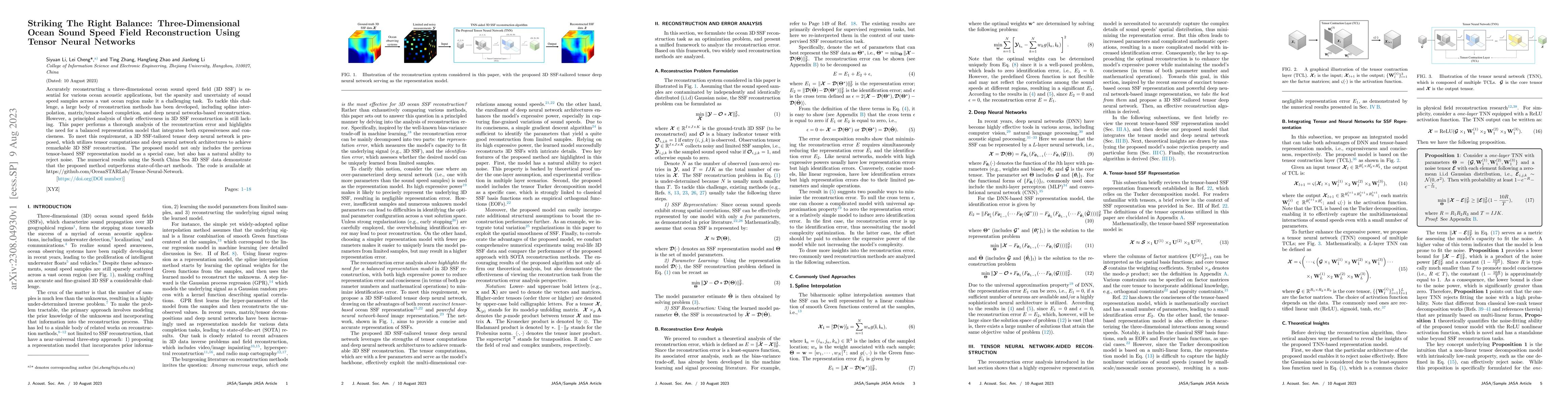 Thumbnail for Striking The Right Balance: Three-Dimensional Ocean Sound Speed Field
  Reconstruction Using Tensor Neural Networks