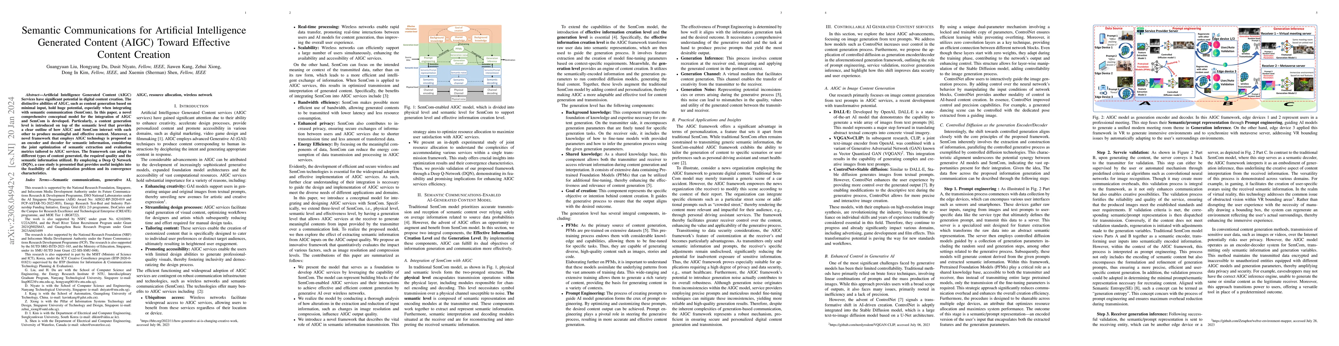 Thumbnail for Semantic Communications for Artificial Intelligence Generated Content
  (AIGC) Toward Effective Content Creation