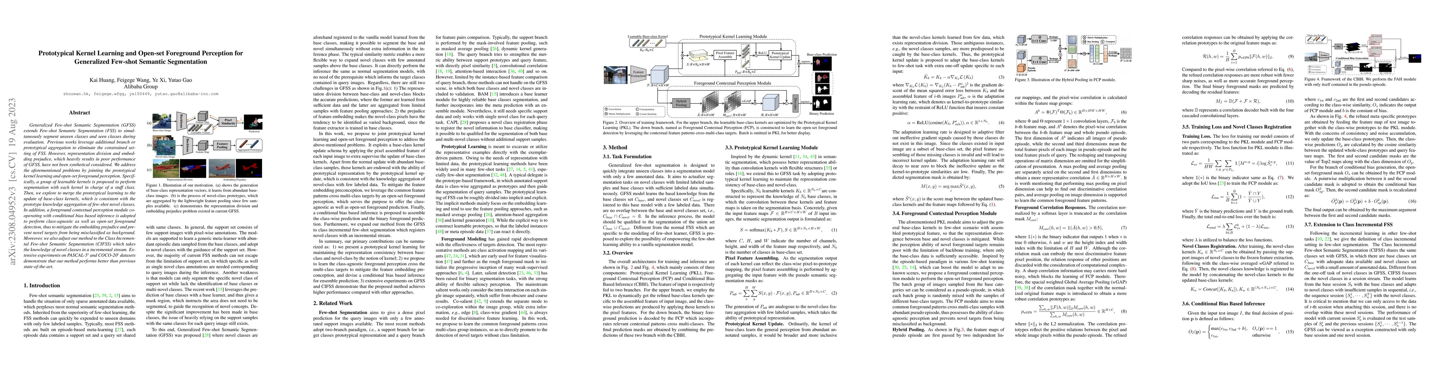 Thumbnail for Prototypical Kernel Learning and Open-set Foreground Perception for
  Generalized Few-shot Semantic Segmentation