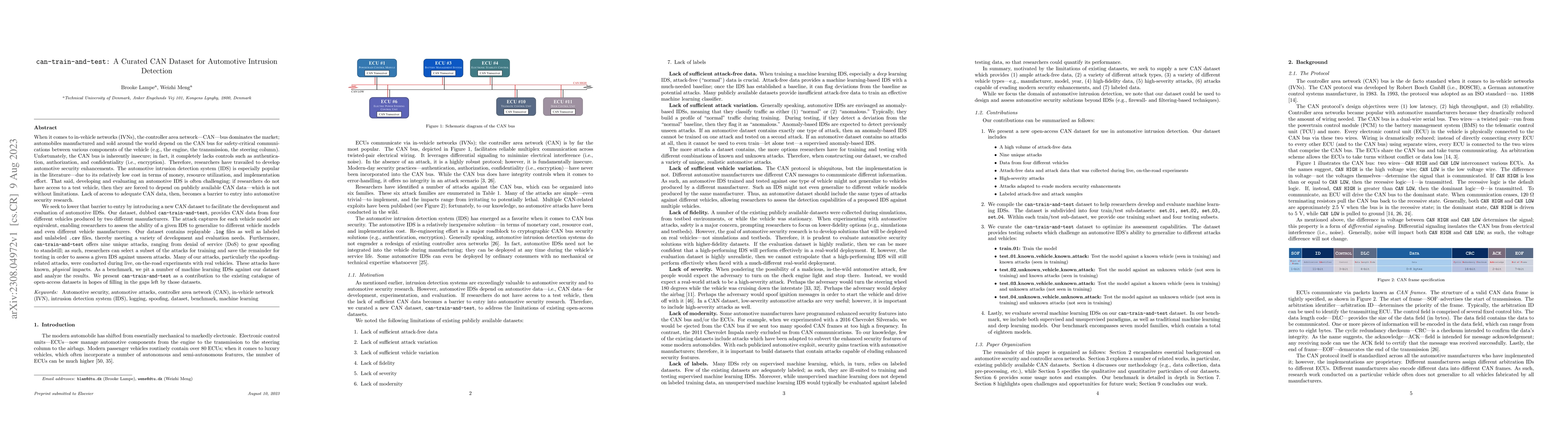 Thumbnail for can-train-and-test: A Curated CAN Dataset for Automotive Intrusion
  Detection