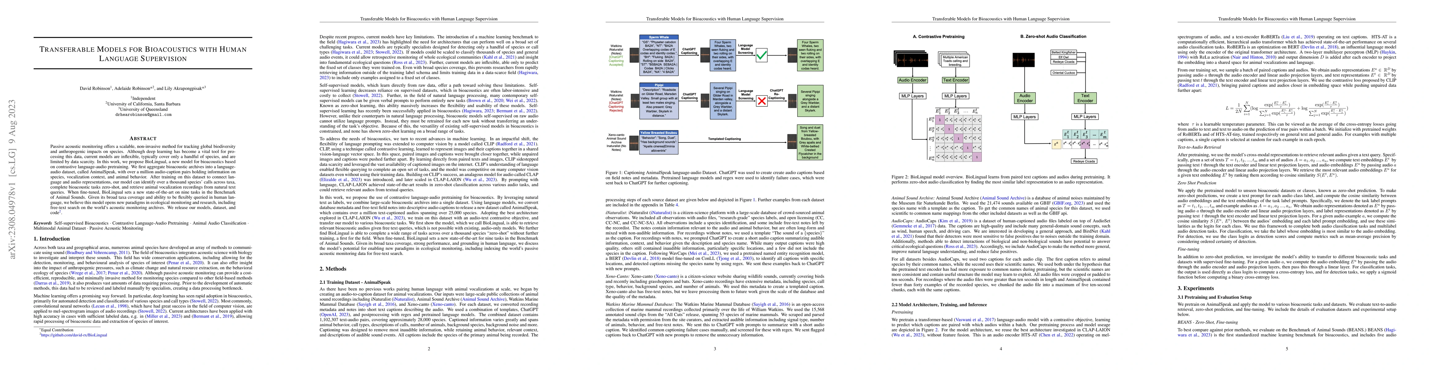 Thumbnail for Transferable Models for Bioacoustics with Human Language Supervision